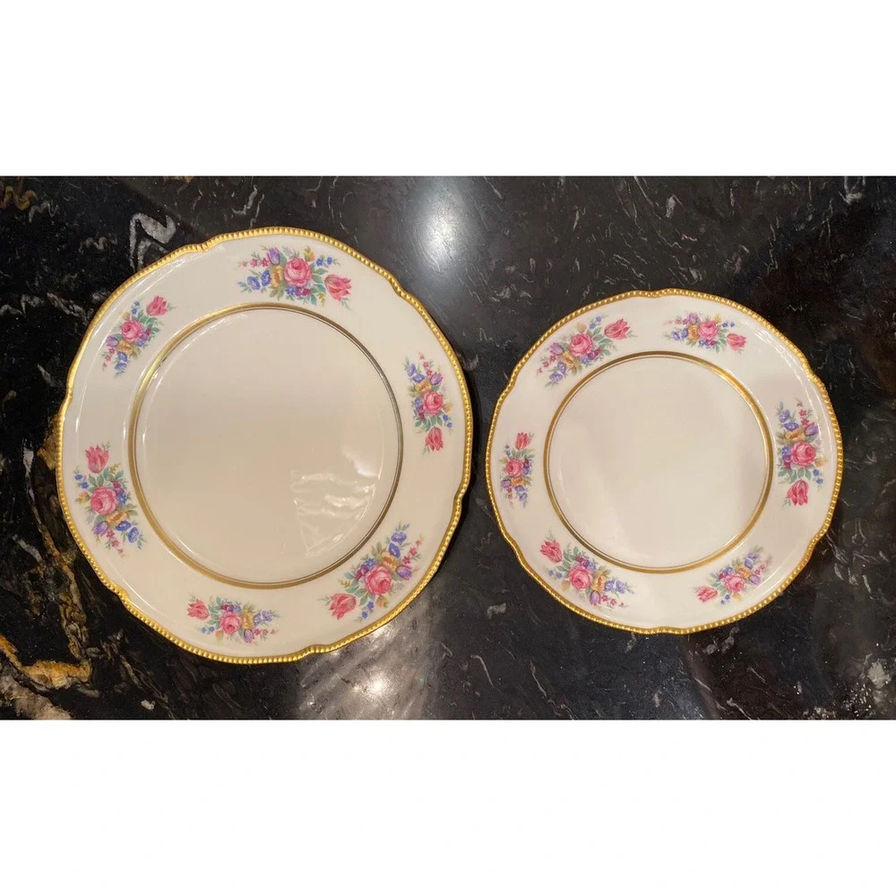 Vintage Castleton Bouquet Dinner & Salad Plates Set